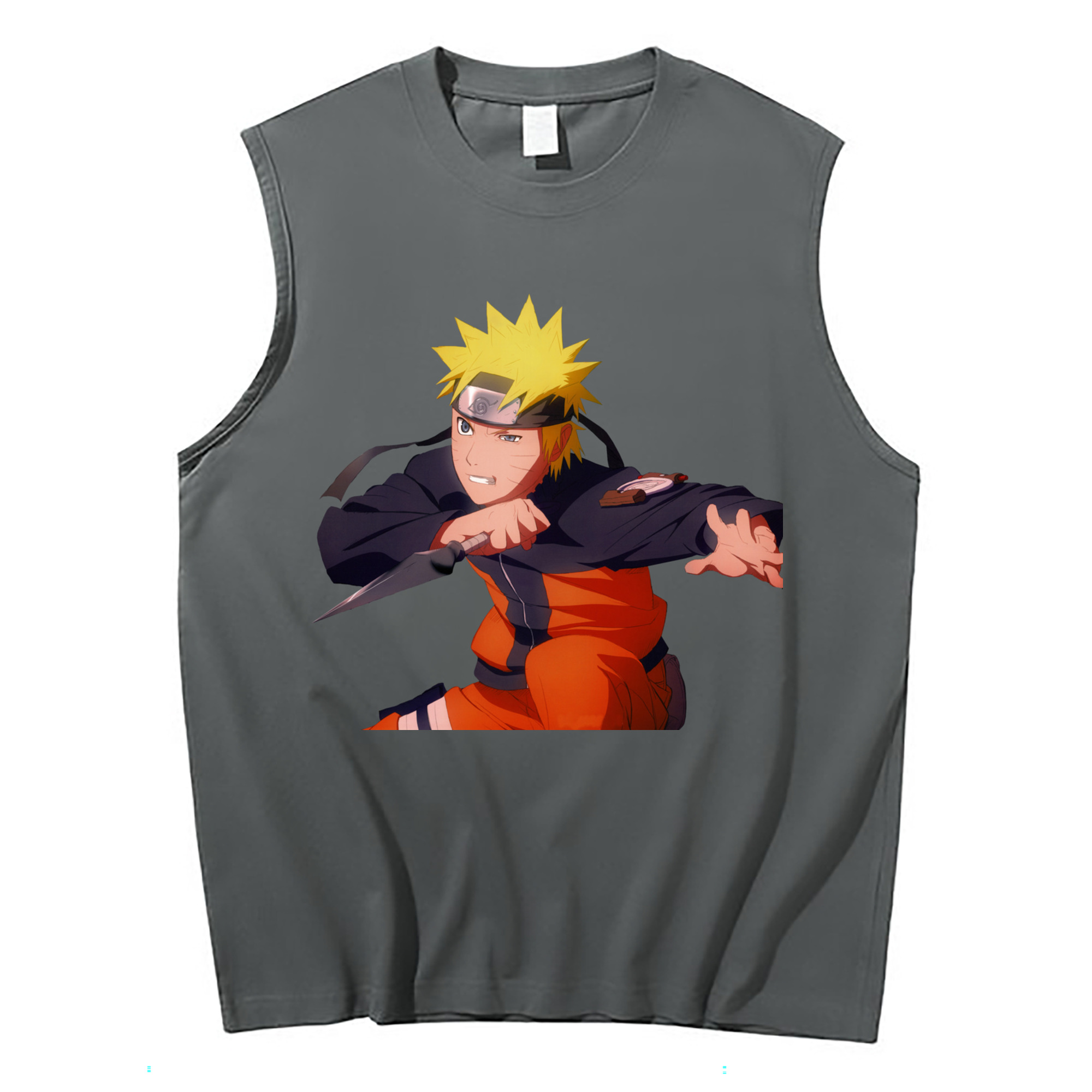 （画像用） NARUTO -ナルト- うずまき ナルト Uzumaki Naruto コットン100％タンクトップ（フロントプリント）